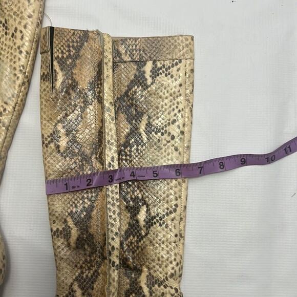 POUR LA VICTOIRE LEATHER SNAKESKIN KNEE HIGH BOOTS SIZE 8.5 - Picture 12 of 13